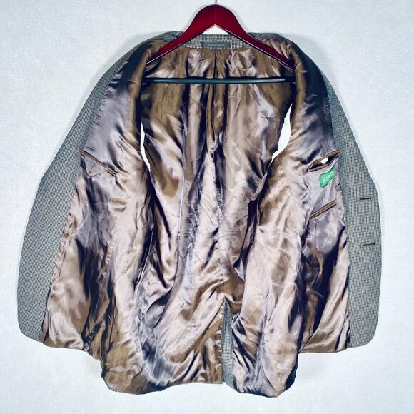 Lauren Ralph Lauren Blazer Mens 42R Brown Blue Wool Houndstooth Sport Coat - Picture 6 of 14